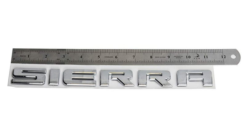1x Chrome Sierra Emblem FIT GMC Door Rear Tailgate LIFTGATE Badge Letters Name 3D Raised Strong Adhesive Fit for Sierra (Silver)